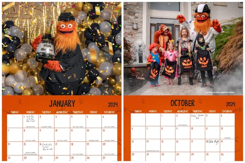 The Philadelphia Flyers release a 2024 Gritty calendar