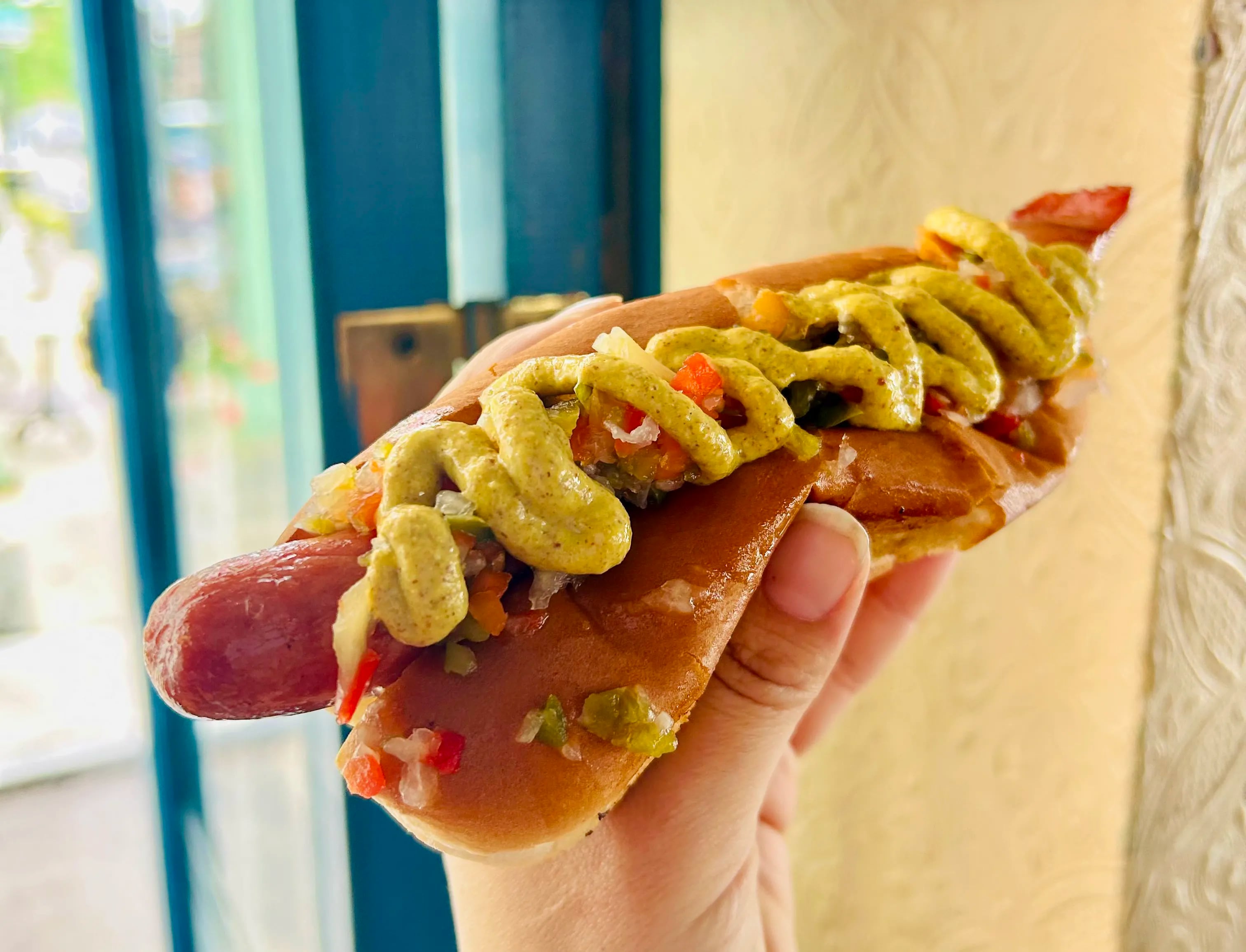 Lucky's Last Chance uses Dietz & Watson dogs and New England-style split-top rolls.