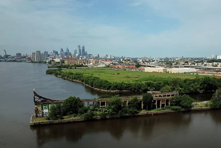 File photo of the Graffiti Pier, a former coal loading dock facility owned by Conrail, in the Port Richmond section along the Delaware River, in Philadelphia, June 7, 2019.