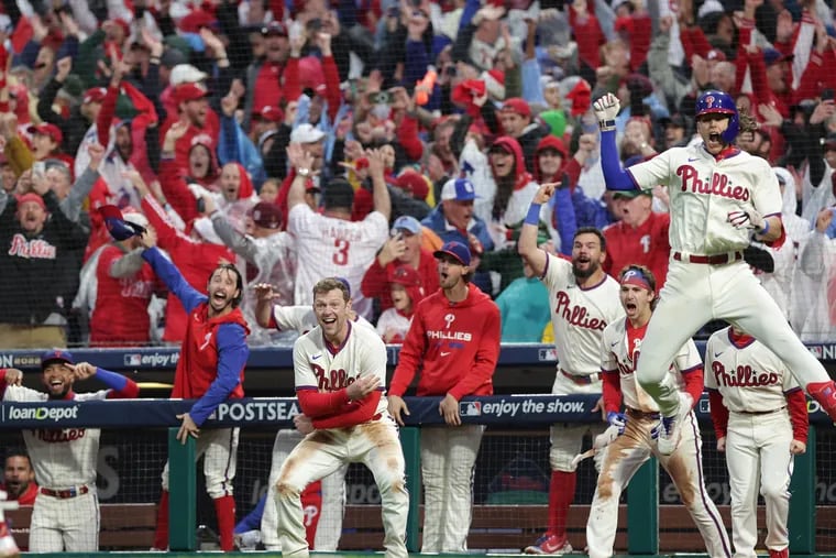 Philadelphia Phillies on X: All the emotions watching these two raise the  pennant 🫶  / X